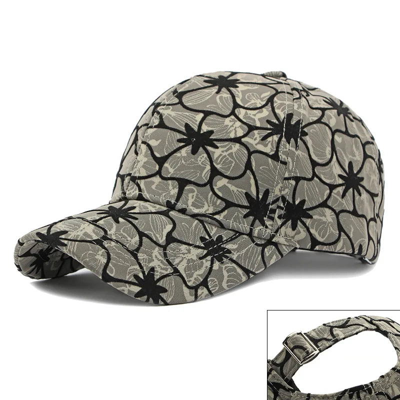 Boho Tropical Print Baseball Cap Women Outdoor Washed Denim Cap Female Fashion Visor Bohemian Jeans Men Sport Street Sun Hats