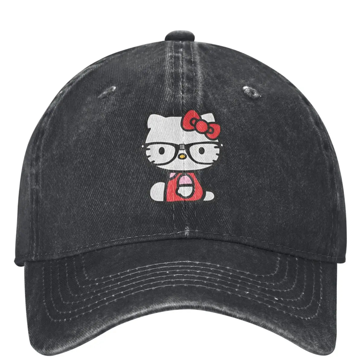 Hello Kitty Nerd Glasses Baseball Cap y2k Retro Men Women Trucker Hat Sunshade Outdoor Gym Baseball Caps Birthday Present