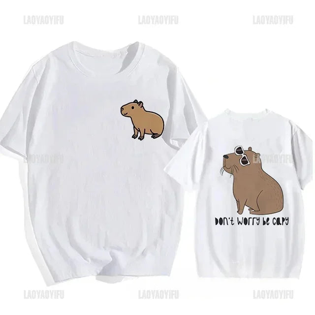 Fashion Capibara Funny Capibara Harajuku T-shirt top Cartoon management Y2k 90s clothes for both men and women