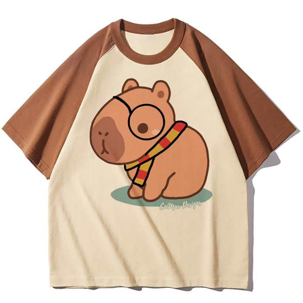 Capybara t-shirts women designer t shirt female harajuku comic clothing