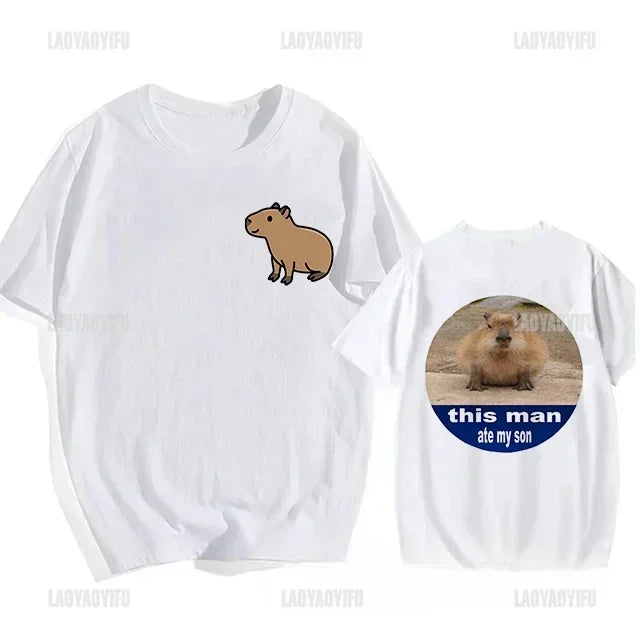 Fashion Capibara Funny Capibara Harajuku T-shirt top Cartoon management Y2k 90s clothes for both men and women