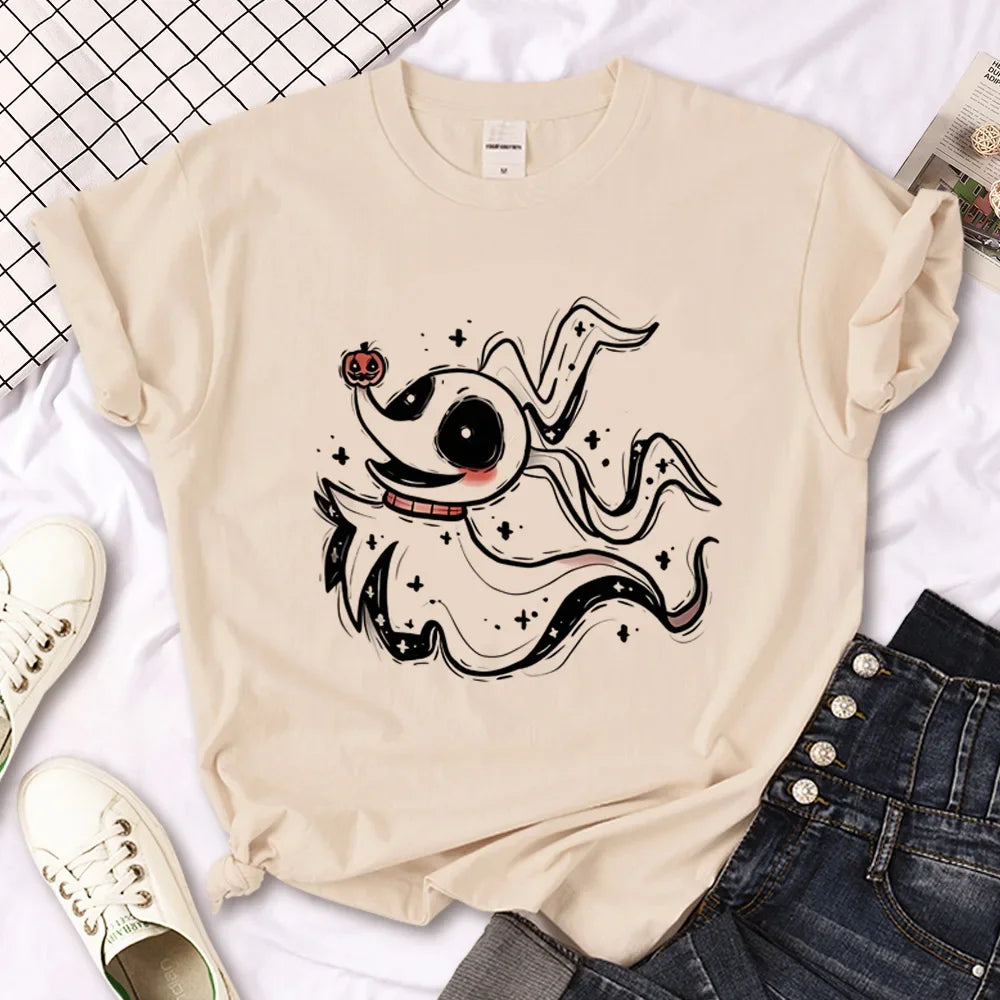 Skull t-shirts women manga tshirt girl designer y2k anime clothes