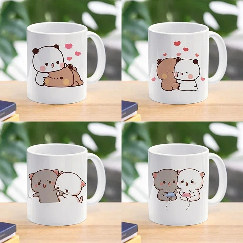 Panda Bear Bubu Dudu Coffee Milk Mugs Mocha Cat Couple Mug Kawaii Cups Original Free Shipping Drinkware Friend's Birthday Gift