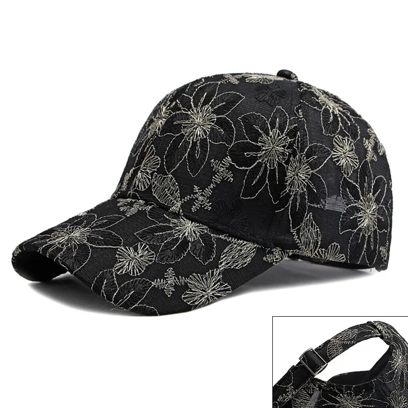 Boho Tropical Print Baseball Cap Women Outdoor Washed Denim Cap Female Fashion Visor Bohemian Jeans Men Sport Street Sun Hats