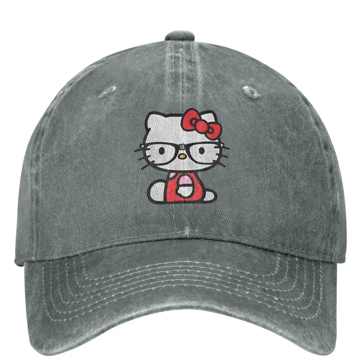 Hello Kitty Nerd Glasses Baseball Cap y2k Retro Men Women Trucker Hat Sunshade Outdoor Gym Baseball Caps Birthday Present