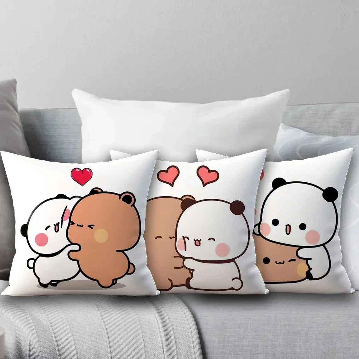 Bubu Dudu Pillow Cover Birthday Wedding Gifts 45x45 Cushions Covers Dakimakura Throw Pillows Square Pillowcase Cute