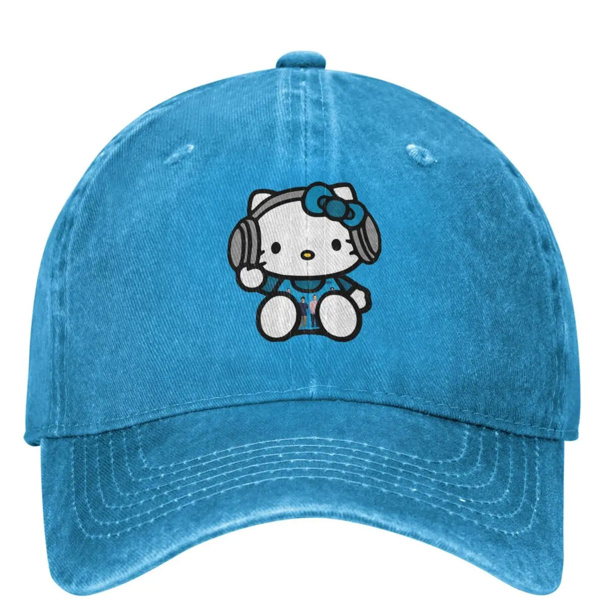 Hello Kitty Earphones Baseball Cap Vintage Unisex Teens Trucker Dad Hat Sun-Proof Kpop Rock Snapback Cap Birthday Gift