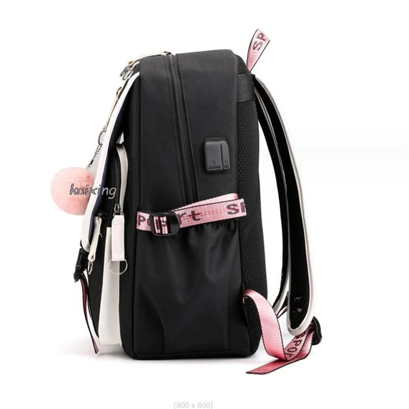 Hot Fashion New Sprunki USB Charging Bookbag Women Back Pack Laptop School Bags for Teenage Girls Boys Schoolbag Best Gift