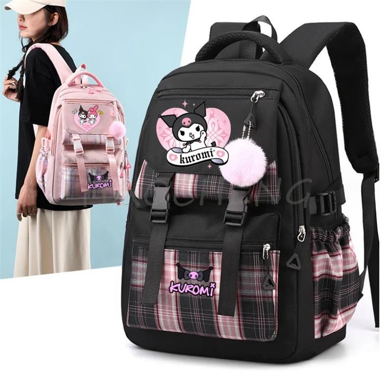 Backpack Lovely Kuromi Melody Women Laptop Computer Large Capacity School Backpacks for Girls Teenage Packsack 4 Color Gift