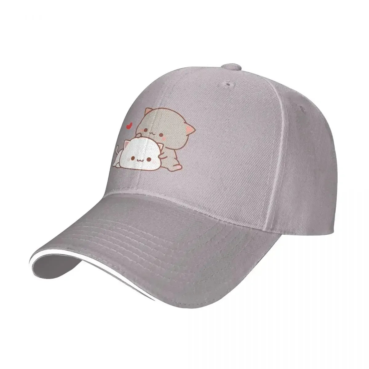 Kawaii Peach And Goma Cartoon Baseball Cap Hip Hop Mocha Mochi Peach Cat Sandwich Hats Unisex Style Adjustable Caps Hat Fishing