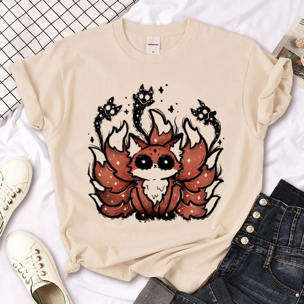 Skull t-shirts women manga tshirt girl designer y2k anime clothes