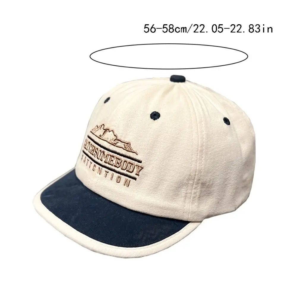 Autumn Korean Style Short Brim Baseball Hat Embroidery Cotton Letter Baseball Cap Casual Soild Color Peaked Cap Women