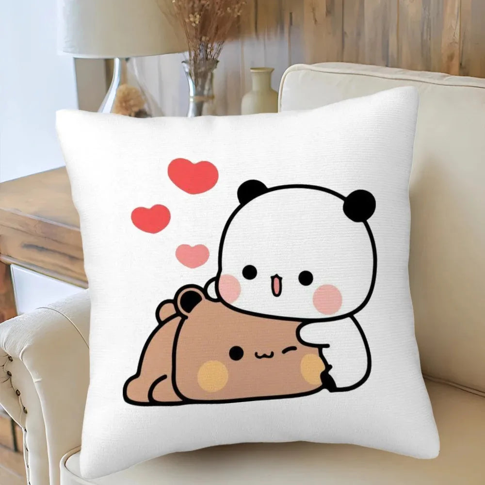 Bubu Dudu Cushion Cover Love Themed Home Decor Pillowcase Soft Throw Pillows for Living Room Bedroom Sofa Daily Decoration Gifts