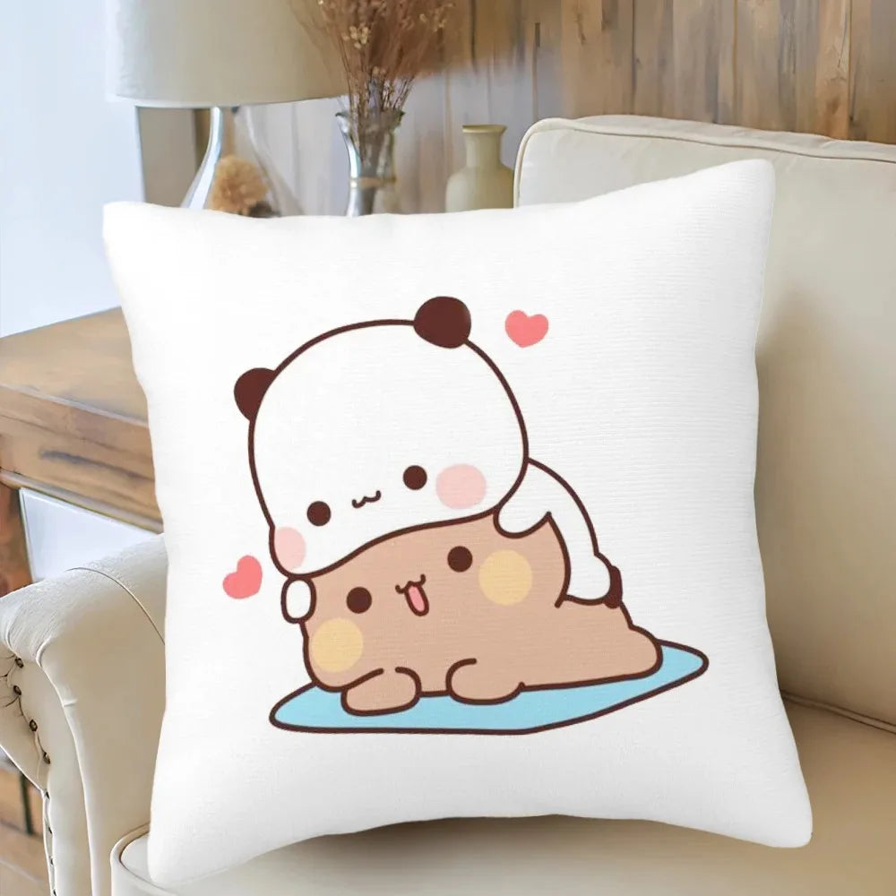 Bubu Dudu Cushion Cover Love Themed Home Decor Pillowcase Soft Throw Pillows for Living Room Bedroom Sofa Daily Decoration Gifts