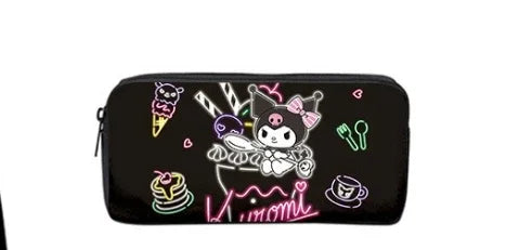 Printing Kuromi Double-layer Pencil Bag Primary and Secondary School Students Cartoon Pencil Bag Mochila Children's Gifts