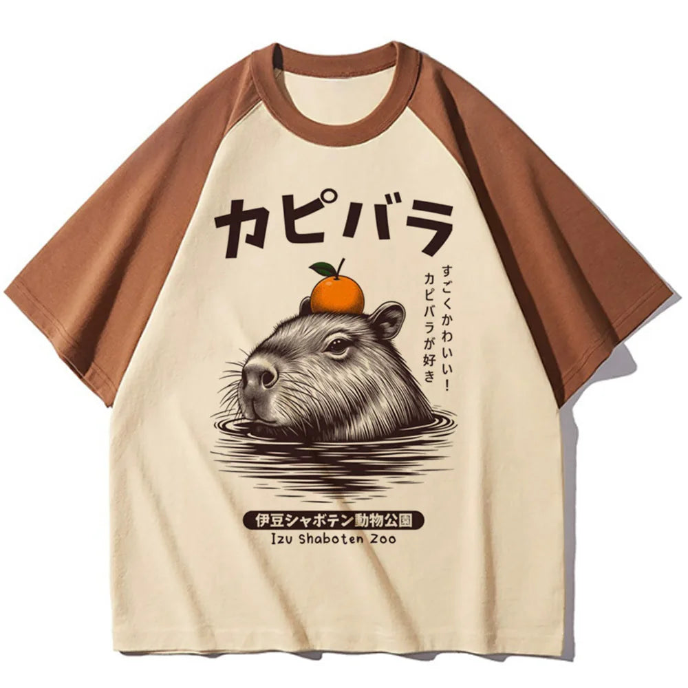 Capybara t-shirts women designer t shirt female harajuku comic clothing