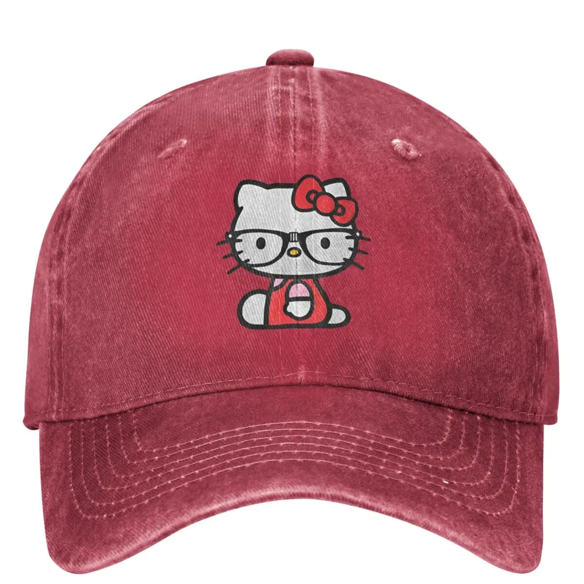 Hello Kitty Nerd Glasses Baseball Cap y2k Retro Men Women Trucker Hat Sunshade Outdoor Gym Baseball Caps Birthday Present