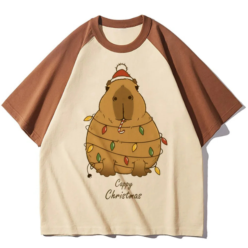 Capybara t-shirts women designer t shirt female harajuku comic clothing