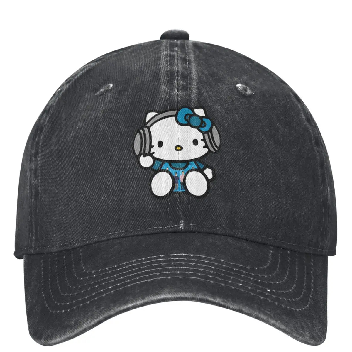 Hello Kitty Earphones Baseball Cap Vintage Unisex Teens Trucker Dad Hat Sun-Proof Kpop Rock Snapback Cap Birthday Gift