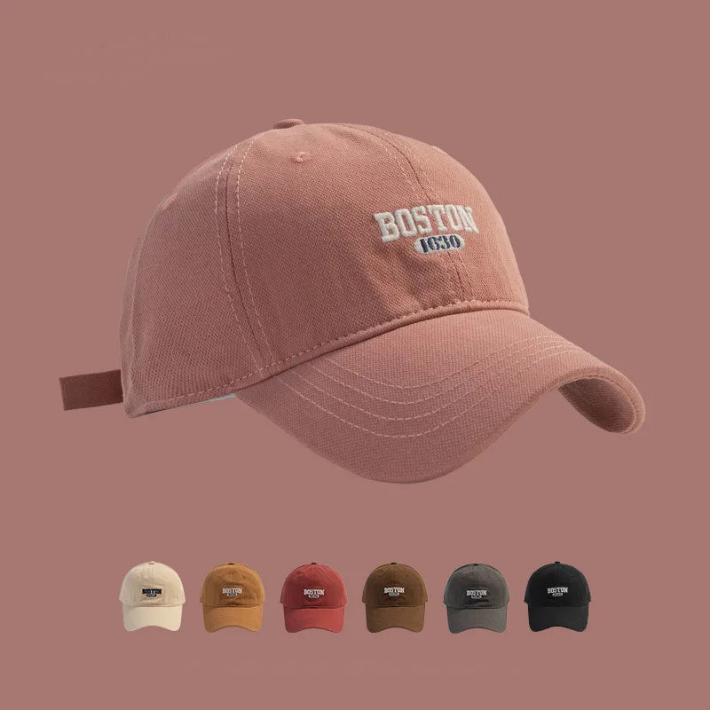 Fashion Letter Embroidery Baseball Cap Solid Color Soft Top Adjustable Sports Sun Hat Women Men Casual Hip Hop Dad Trucker Cap