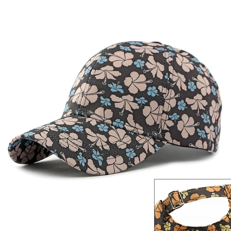 Boho Tropical Print Baseball Cap Women Outdoor Washed Denim Cap Female Fashion Visor Bohemian Jeans Men Sport Street Sun Hats