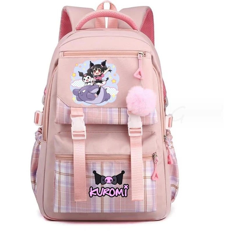 Backpack Lovely Kuromi Melody Women Laptop Computer Large Capacity School Backpacks for Girls Teenage Packsack 4 Color Gift