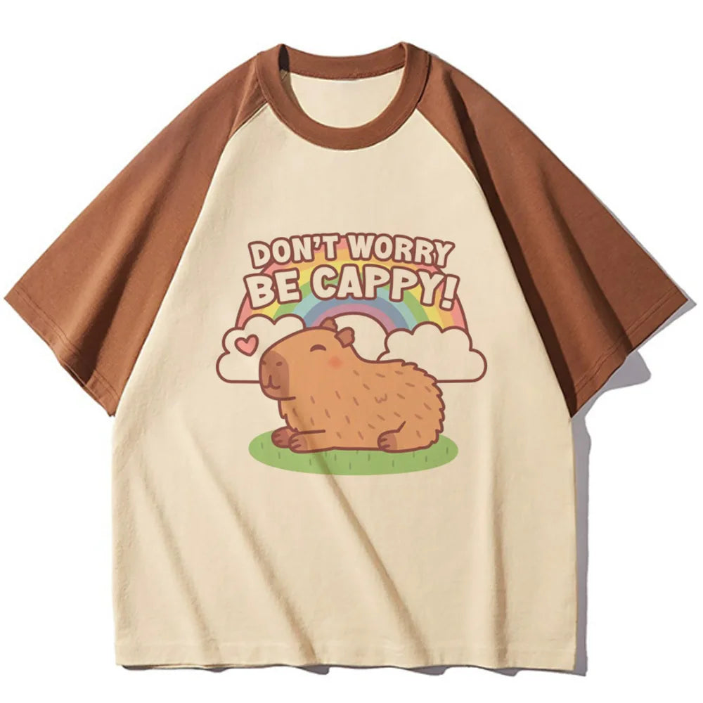 Capybara t-shirts women designer t shirt female harajuku comic clothing