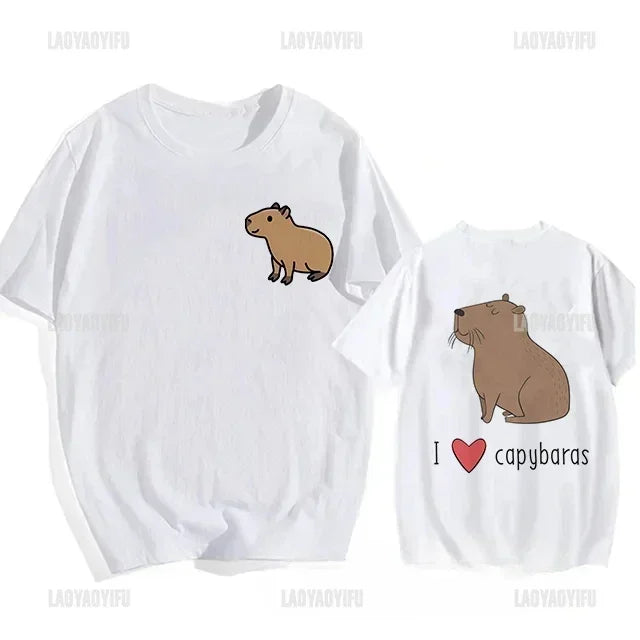 Fashion Capibara Funny Capibara Harajuku T-shirt top Cartoon management Y2k 90s clothes for both men and women