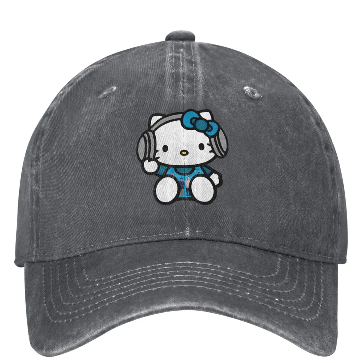 Hello Kitty Earphones Baseball Cap Vintage Unisex Teens Trucker Dad Hat Sun-Proof Kpop Rock Snapback Cap Birthday Gift