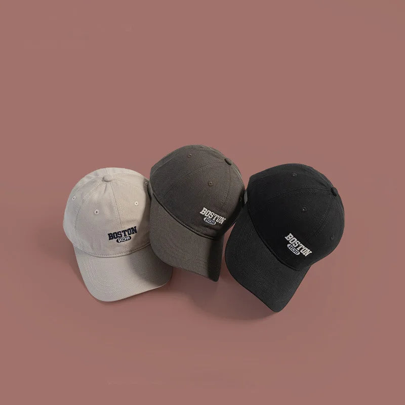 Fashion Letter Embroidery Baseball Cap Solid Color Soft Top Adjustable Sports Sun Hat Women Men Casual Hip Hop Dad Trucker Cap