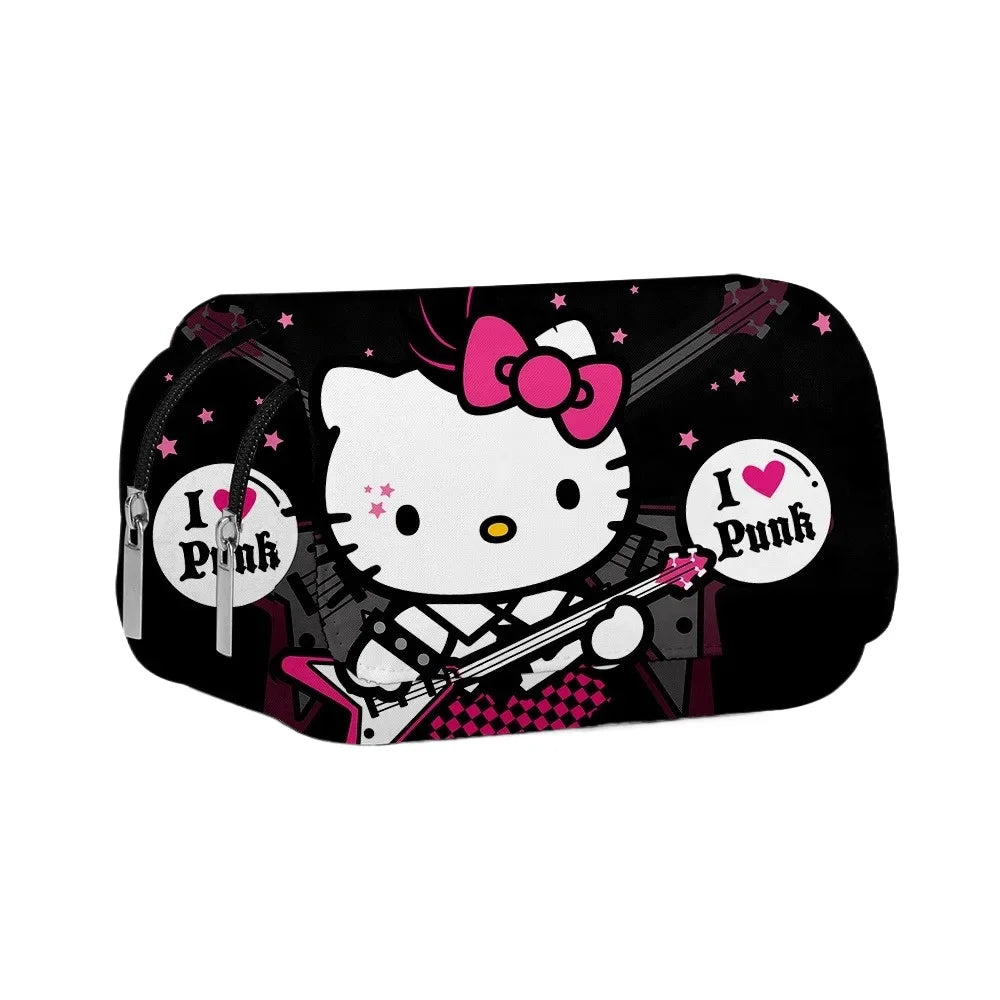 Printing Kuromi Double-layer Pencil Bag Primary and Secondary School Students Cartoon Pencil Bag Mochila Children's Gifts