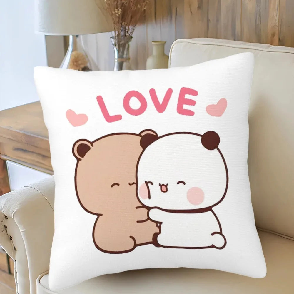 Bubu Dudu Cushion Cover Love Themed Home Decor Pillowcase Soft Throw Pillows for Living Room Bedroom Sofa Daily Decoration Gifts