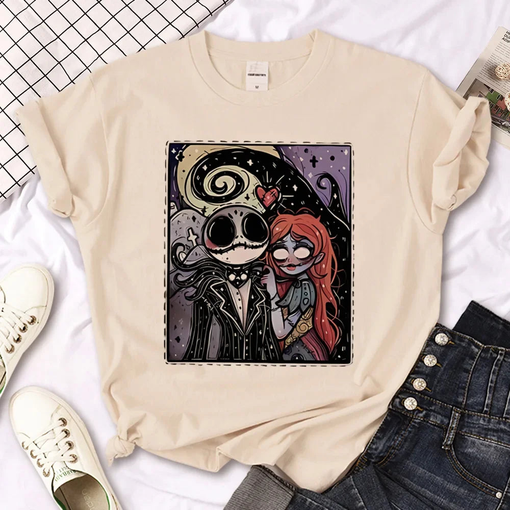 Skull t-shirts women manga tshirt girl designer y2k anime clothes