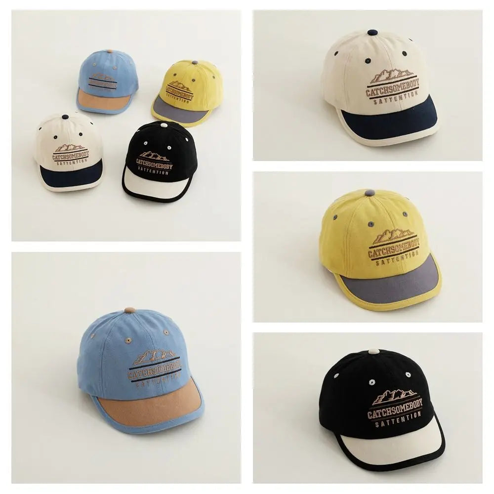 Autumn Korean Style Short Brim Baseball Hat Embroidery Cotton Letter Baseball Cap Casual Soild Color Peaked Cap Women