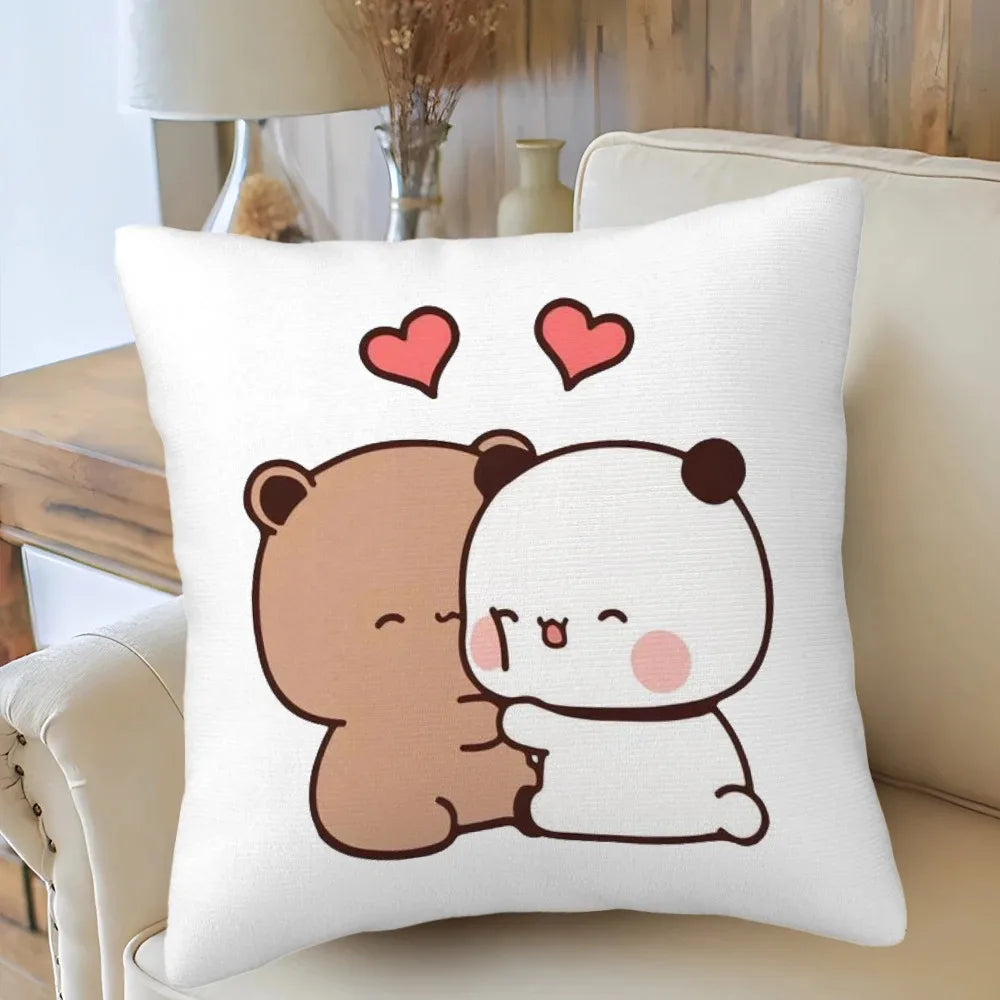 Bubu Dudu Cushion Cover Love Themed Home Decor Pillowcase Soft Throw Pillows for Living Room Bedroom Sofa Daily Decoration Gifts