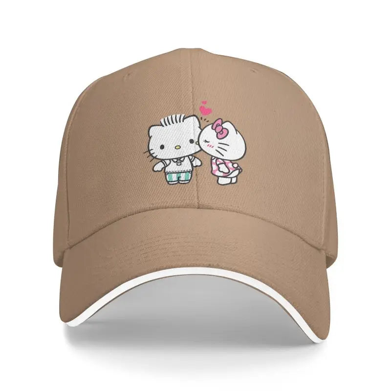 Personalized Hello Kitty Cat Love Baseball Cap Women Men Adjustable Dad Hat Streetwear