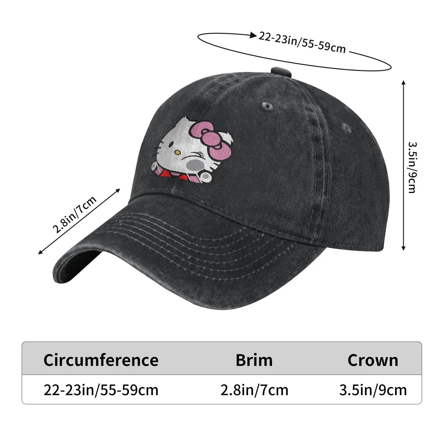 Japanese Sanrio Hello Kitty Casual Baseball Cap Cute Cartoon Cat Trucker Hat Summer Sunscreen Unisex Men y2k Funny Baseball Caps