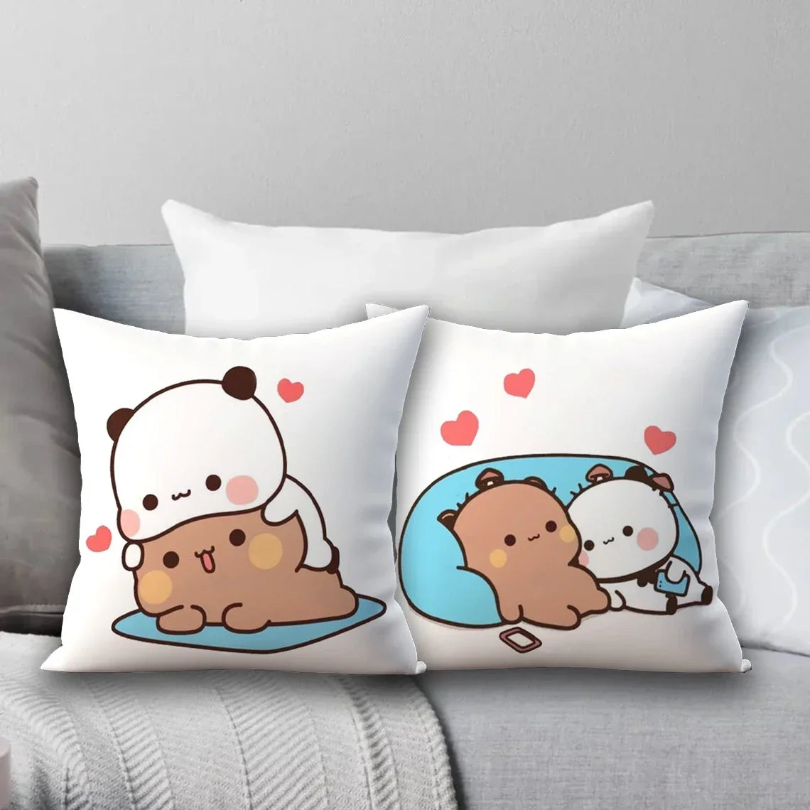 Bubu Dudu Pillow Cover Birthday Wedding Gifts 45x45 Cushions Covers Dakimakura Throw Pillows Square Pillowcase Cute