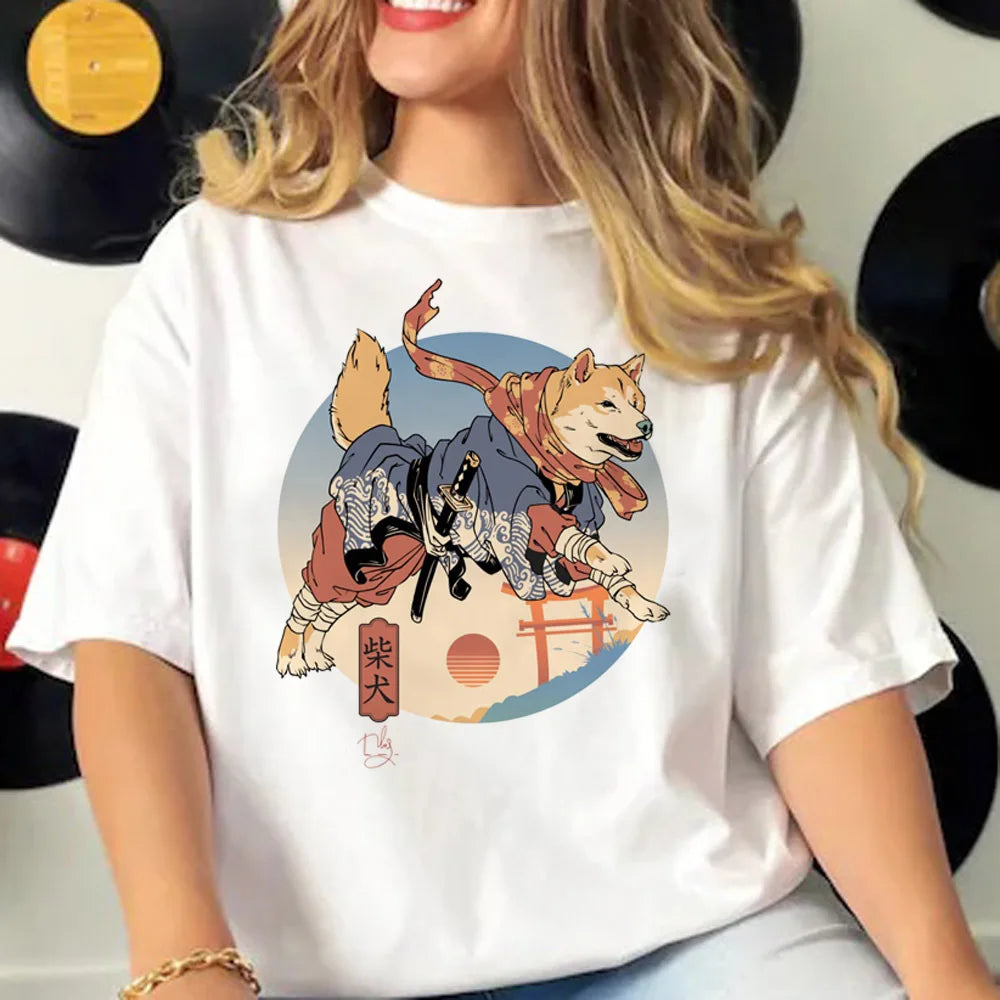 Shiba Inu Tee women athleisure harajuku summer tshirt girl anime clothing