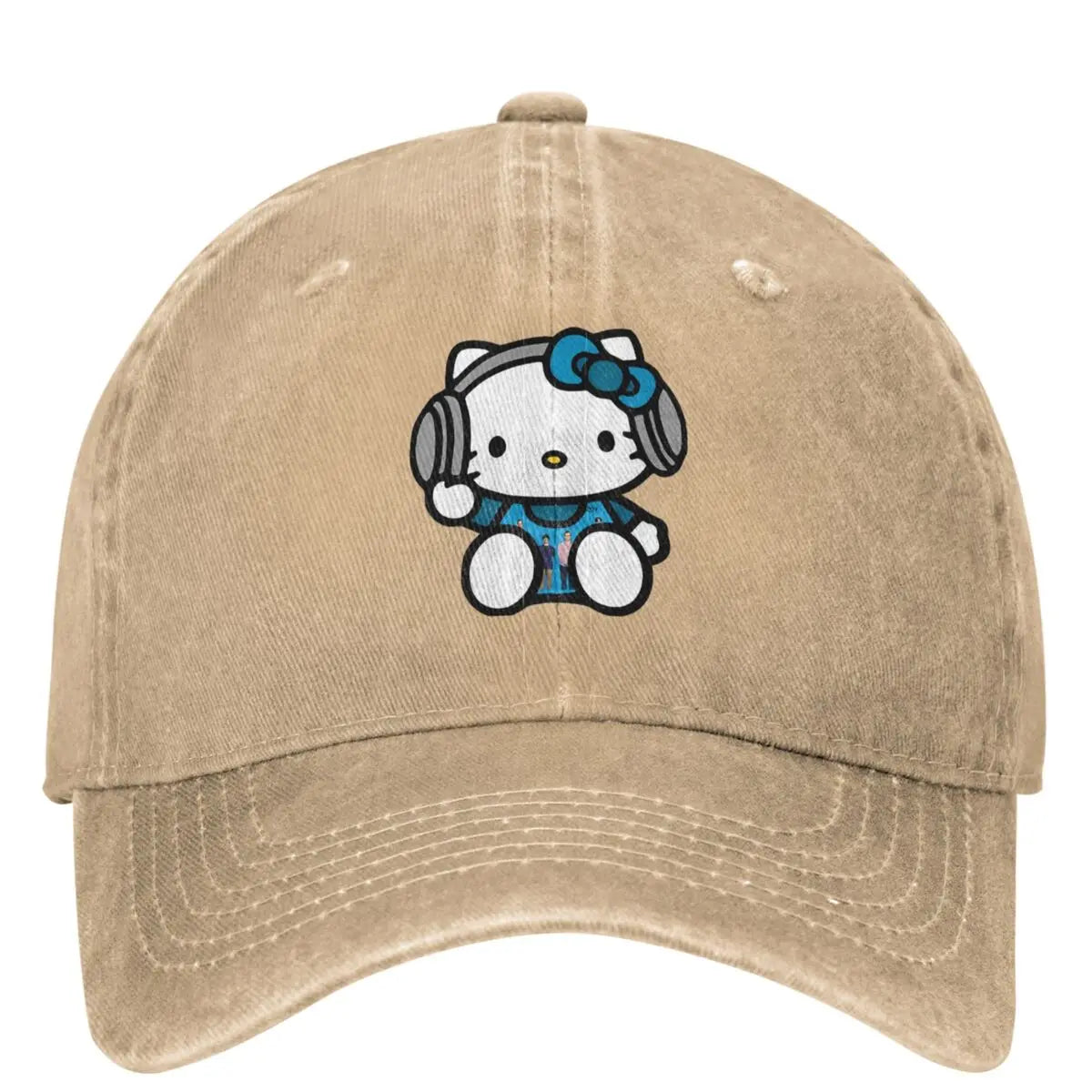 Hello Kitty Earphones Baseball Cap Vintage Unisex Teens Trucker Dad Hat Sun-Proof Kpop Rock Snapback Cap Birthday Gift