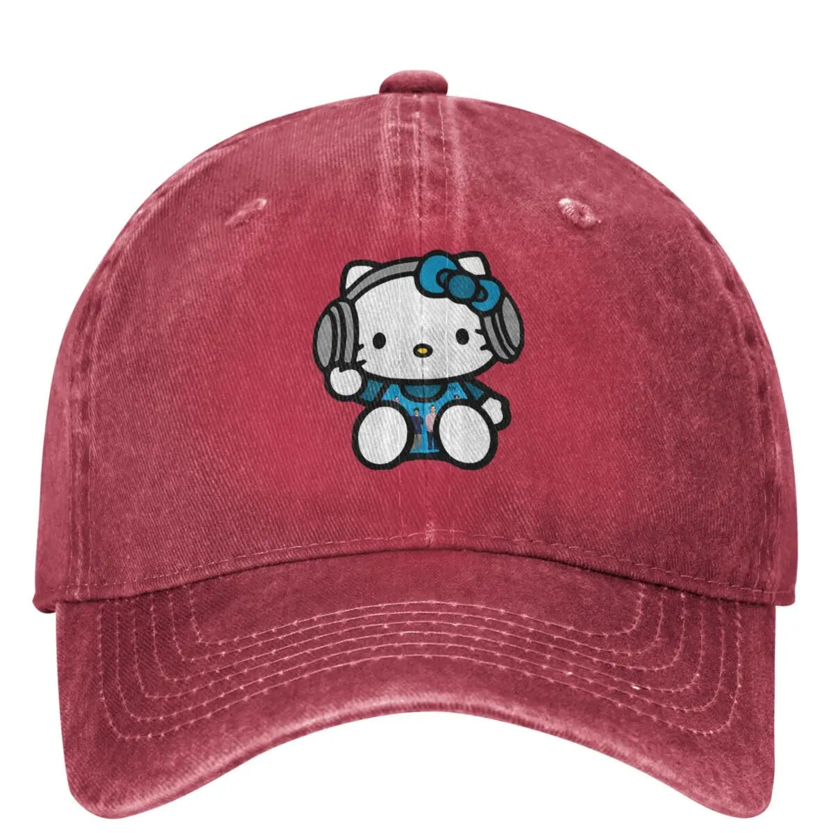 Hello Kitty Earphones Baseball Cap Vintage Unisex Teens Trucker Dad Hat Sun-Proof Kpop Rock Snapback Cap Birthday Gift