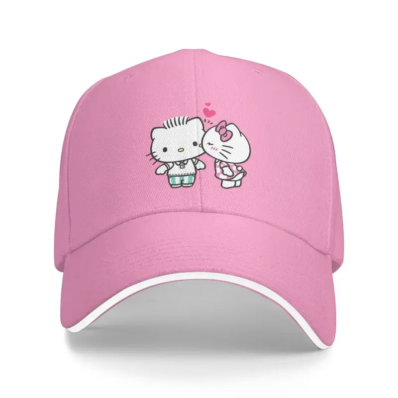 Personalized Hello Kitty Cat Love Baseball Cap Women Men Adjustable Dad Hat Streetwear