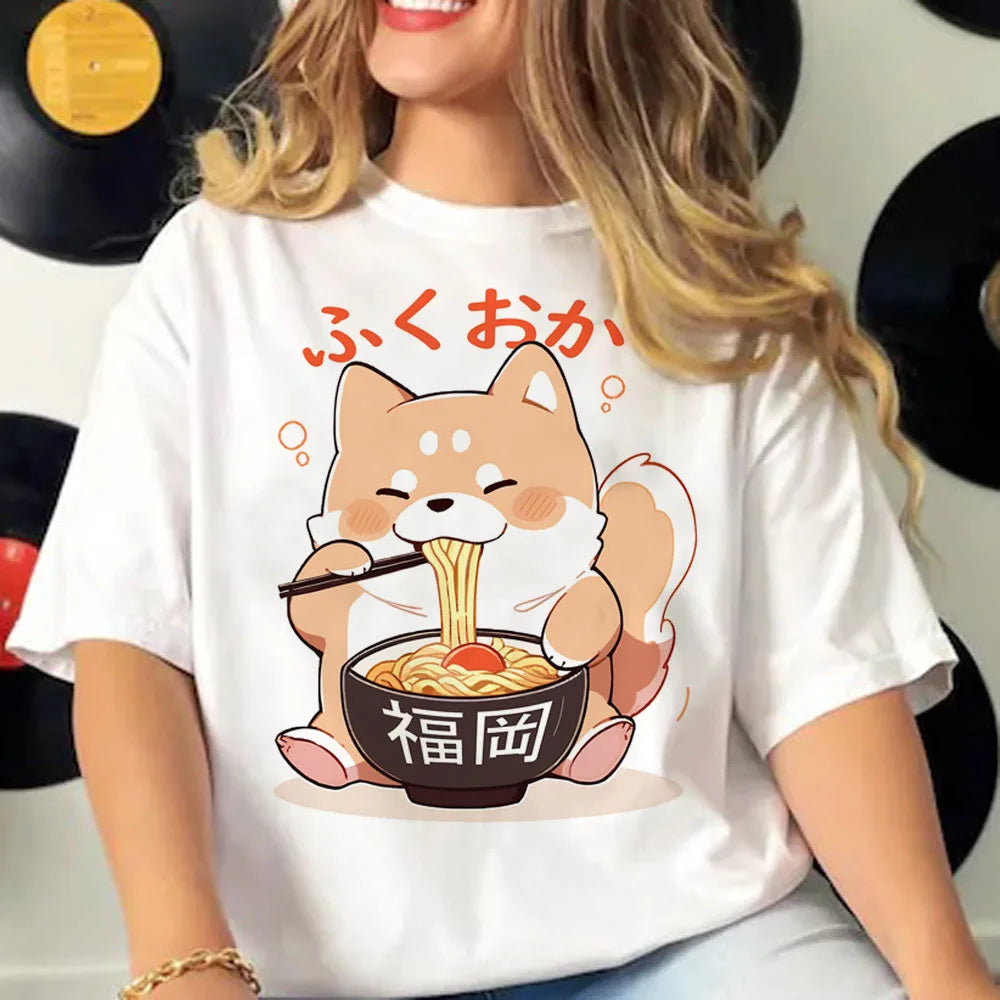 Shiba Inu Tee women athleisure harajuku summer tshirt girl anime clothing