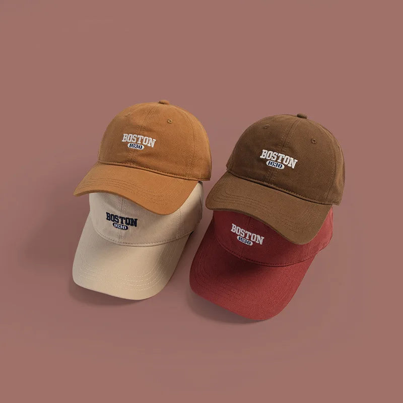 Fashion Letter Embroidery Baseball Cap Solid Color Soft Top Adjustable Sports Sun Hat Women Men Casual Hip Hop Dad Trucker Cap