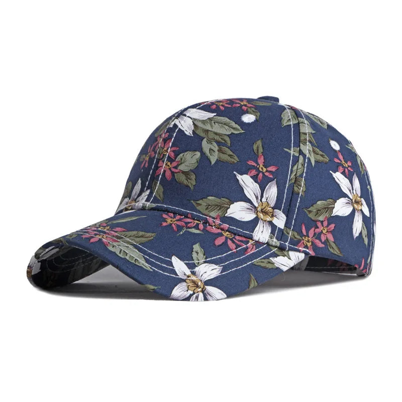 Boho Tropical Print Baseball Cap Women Outdoor Washed Denim Cap Female Fashion Visor Bohemian Jeans Men Sport Street Sun Hats