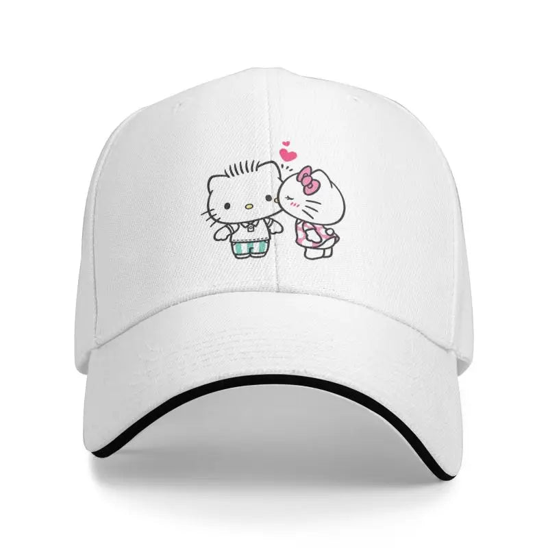 Personalized Hello Kitty Cat Love Baseball Cap Women Men Adjustable Dad Hat Streetwear