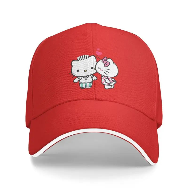 Personalized Hello Kitty Cat Love Baseball Cap Women Men Adjustable Dad Hat Streetwear