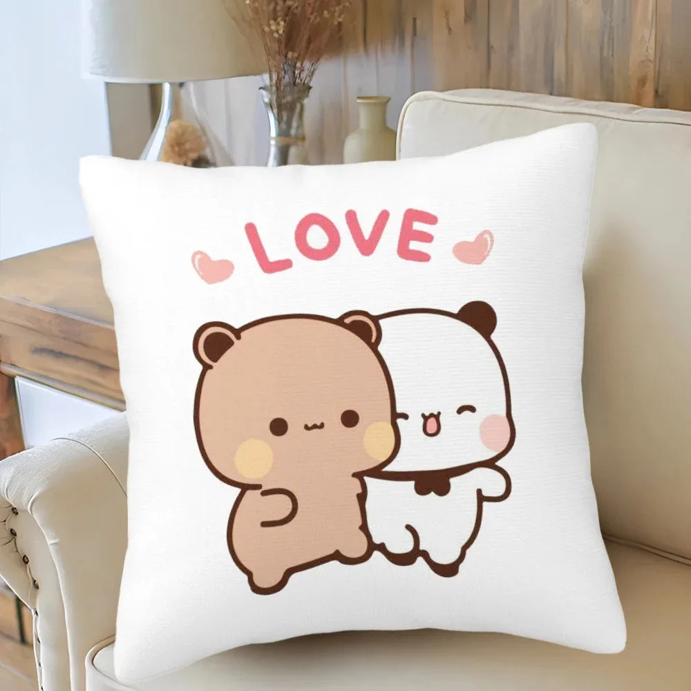 Bubu Dudu Cushion Cover Love Themed Home Decor Pillowcase Soft Throw Pillows for Living Room Bedroom Sofa Daily Decoration Gifts