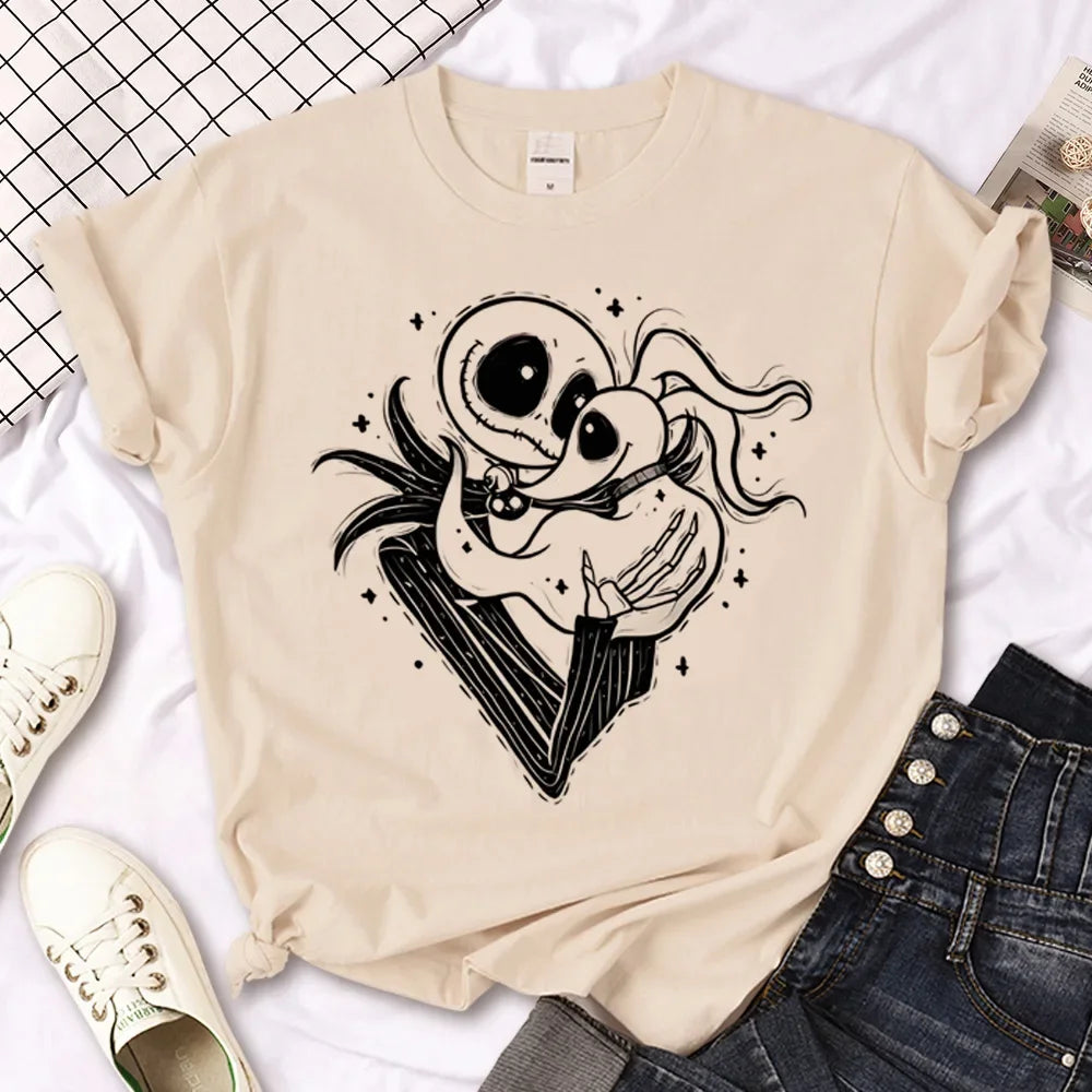 Skull t-shirts women manga tshirt girl designer y2k anime clothes