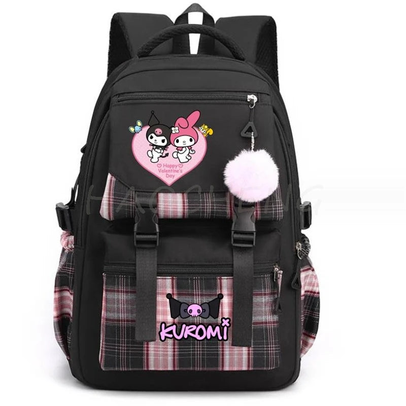 Backpack Lovely Kuromi Melody Women Laptop Computer Large Capacity School Backpacks for Girls Teenage Packsack 4 Color Gift